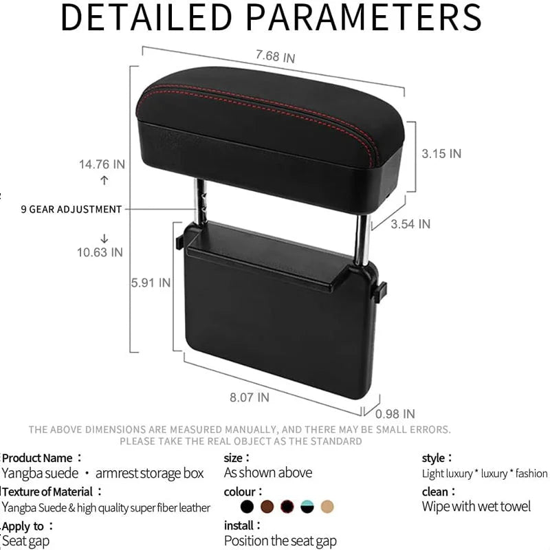 Car Driving Elbow Rest, Armrest Box, Wireless Charging Storage Box, Car Seat Gap Storage Storage Box