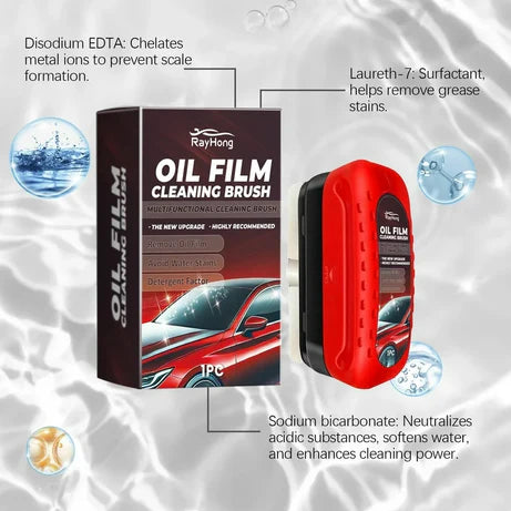 Automotive Oil Film Cleaning Brush for Car & Bike Grease Removal