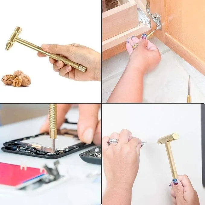 6 in 1 Mini Multifunction Anti-Corrosion and Anti-Rust Copper Hammer & Screwdriver Hand Tools for Repairing tool Mobile Phones, Laptops, Watches