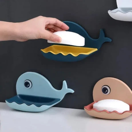 Pack of 2 Fish Shape Wall Mounted Soap Holder Dish Stand
