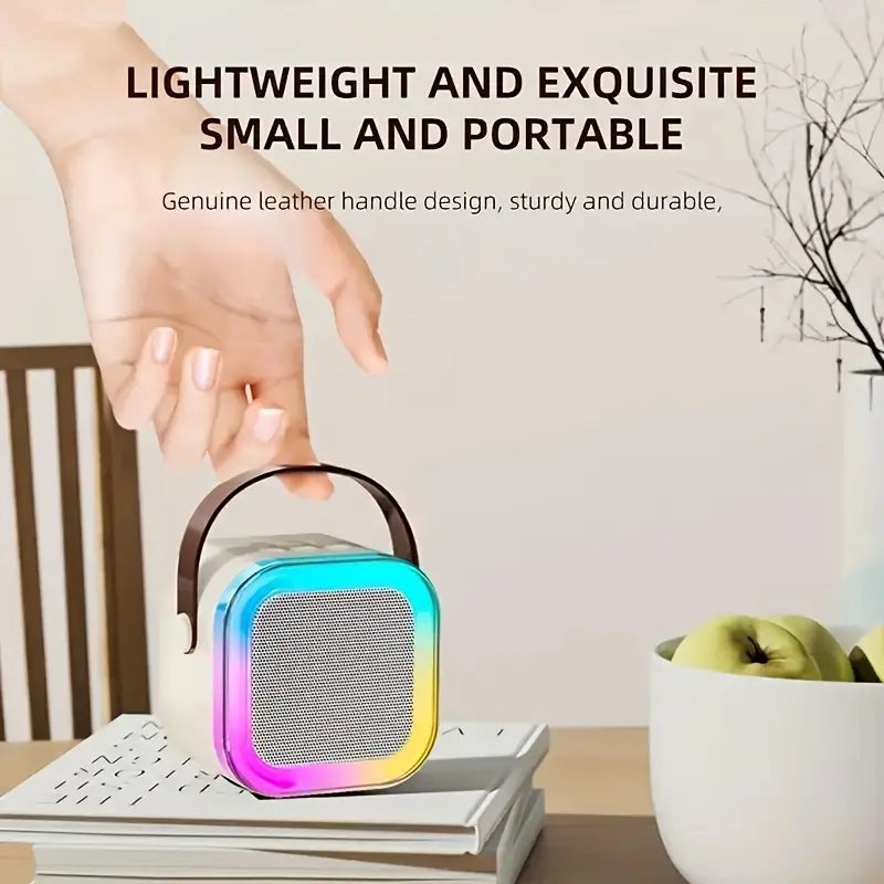Portable K12 Mini Karaoke Bluetooth Speaker with Mic & RGB Lights
