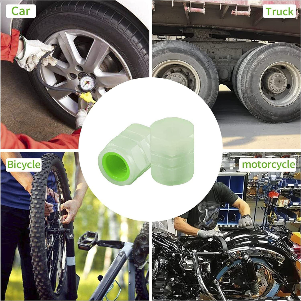 Car & Bike Glow Radium Tire Air Valve Caps for Cars & Motorcycles