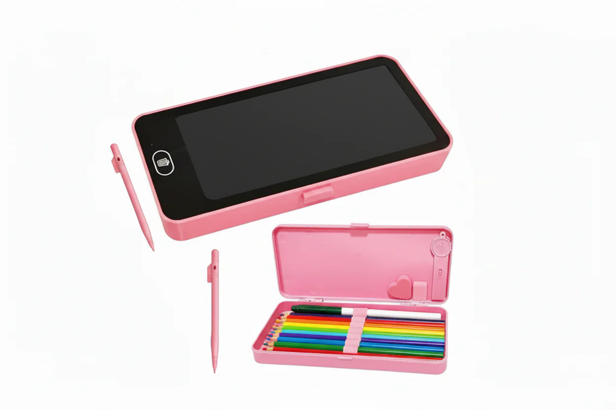 LCD Writing Tablet Pencil Box – Smart Drawing Board & Stationery Case for Kids (Value Pack)