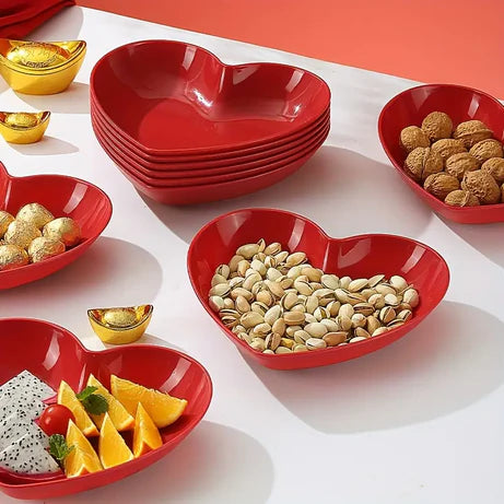 20 Pcs Heart Shaped Dish Plates Set with 2 Free Holders