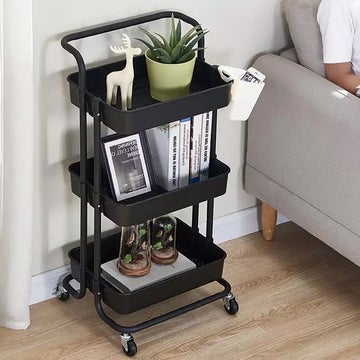 3 tier plastic kitchen trolley rack on wheels – photo 2