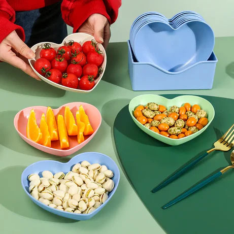 20 Pcs Heart Shaped Dish Plates Set with 2 Free Holders