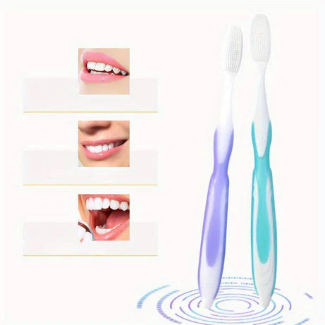 Pack of 3 DR WARM Nano Charcoal Soft Bristle Toothbrushes for Adults