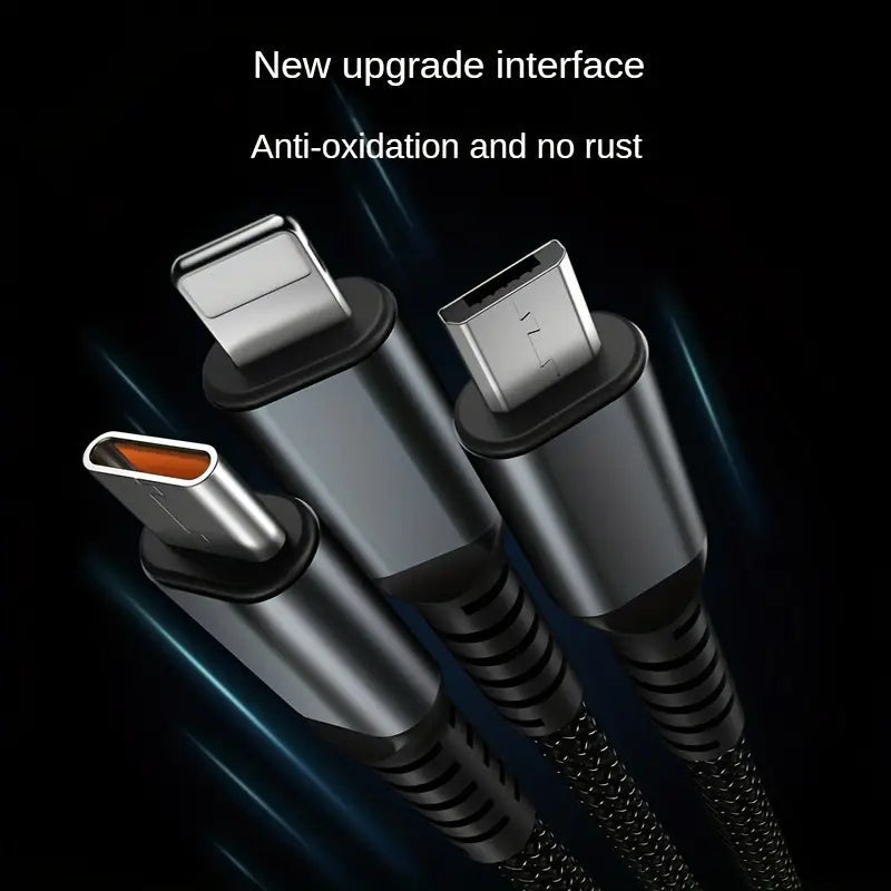 3-in-1 100W Fast Charging USB Cable with Digital Power Display