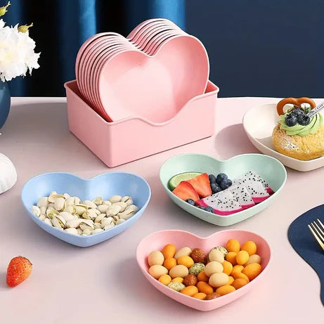 20 Pcs Heart Shaped Dish Plates Set with 2 Free Holders