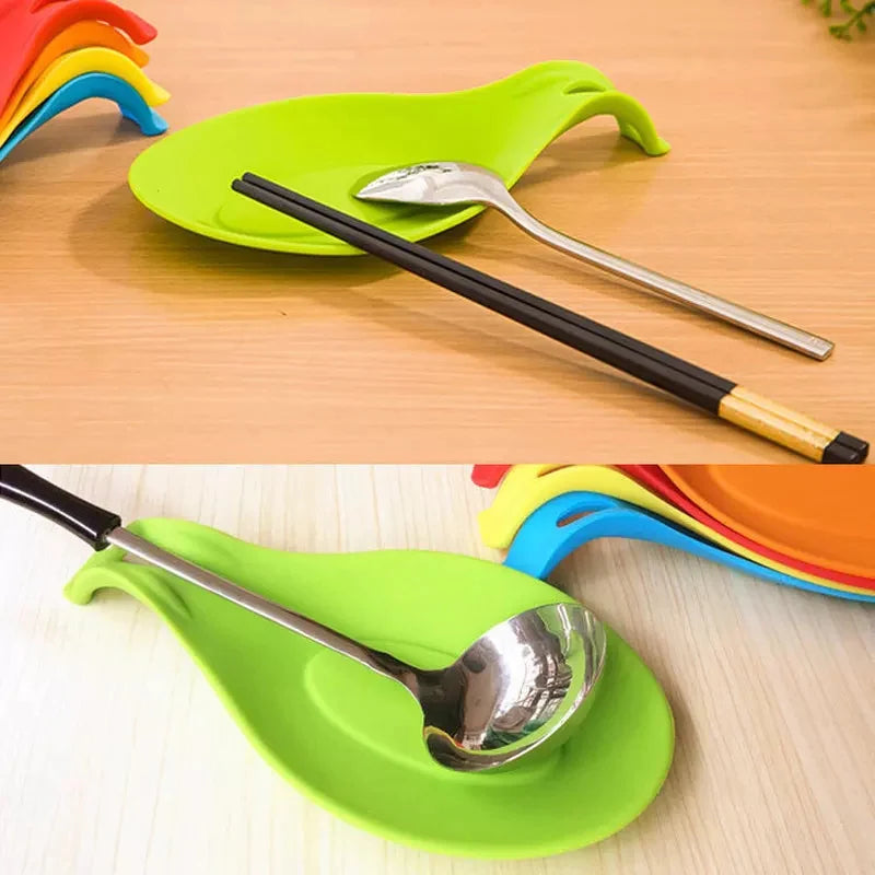 Pack of 5 Silicone Heat Resistant Spoon Rest Utensil Holders