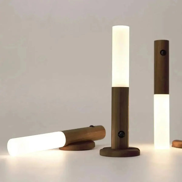 Rechargeable wooden LED light