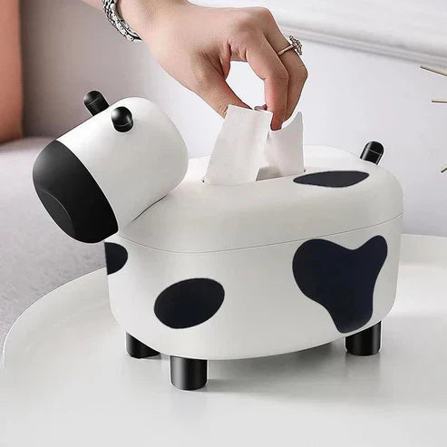 Cute cow tissue box with toothpick holder