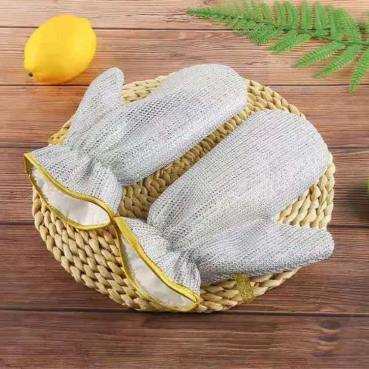 WATERPROOF STEEL WIRE CLEANING GLOVES DISHWASHING DURABLE THICKENED WASHING GLOVE INSULATION KITCHEN GLOVES HOUSEHOLD