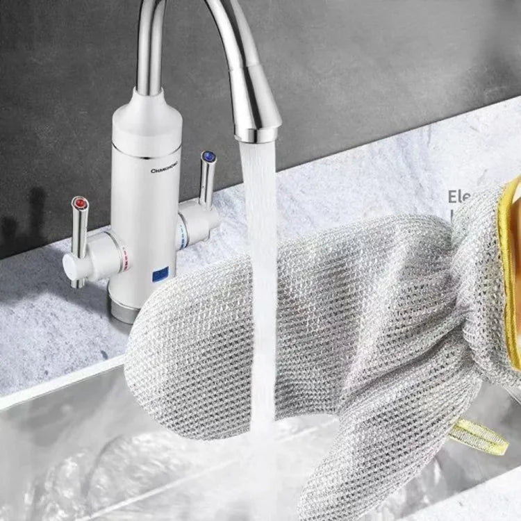 WATERPROOF STEEL WIRE CLEANING GLOVES DISHWASHING DURABLE THICKENED WASHING GLOVE INSULATION KITCHEN GLOVES HOUSEHOLD