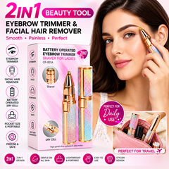 2-in-1 Battery-Operated Eyebrow Trimmer &amp; Facial Hair Remover for Women – CF-001A