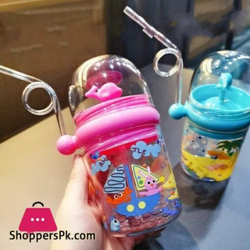 250ML Baby Drinking Cup Kids Whale Water Spray Cartoon Baby Feeding Cups with Straws Water Bottles Outdoor Children’s Cups