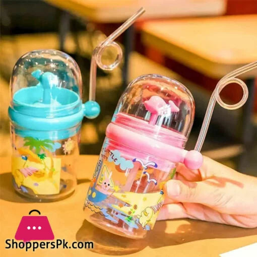 250ML Baby Drinking Cup Kids Whale Water Spray Cartoon Baby Feeding Cups with Straws Water Bottles Outdoor Children’s Cups