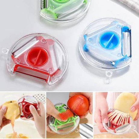 Pack of 3 Stainless Steel 3-in-1 Vegetable & Fruit Peelers