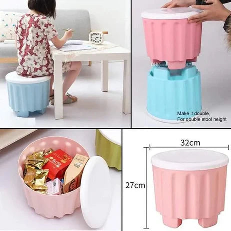 2 Pcs Multipurpose Drum Storage Stool and Sitting Chair