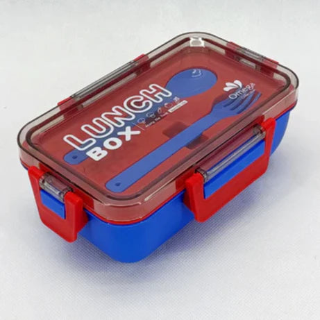 2 Portion Kids Lunch Box with Spoon, Fork & Storage Box
