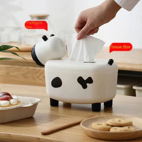 Cute cow tissue box with toothpick holder – photo 3