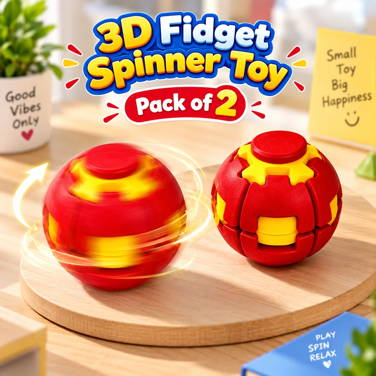 3D Fidget Spinner Ball Toy