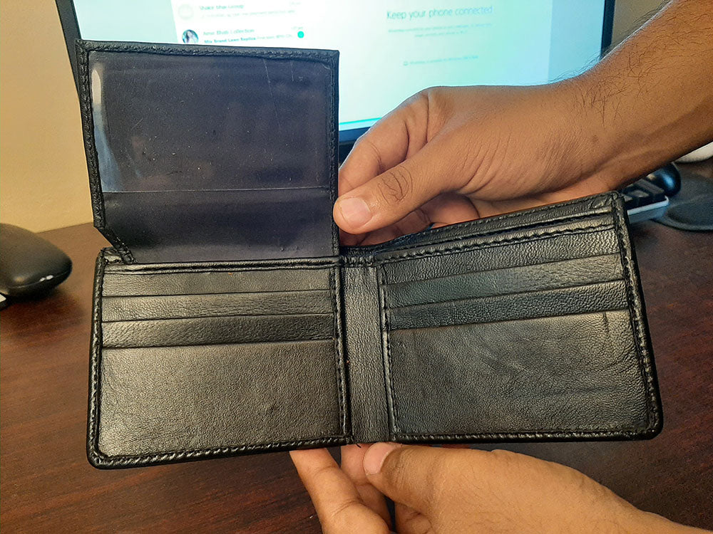 Pure Sheep Leather Wallets for Men with 12 Pockets