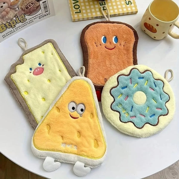 Cute bread-shaped absorbent kitchen towel