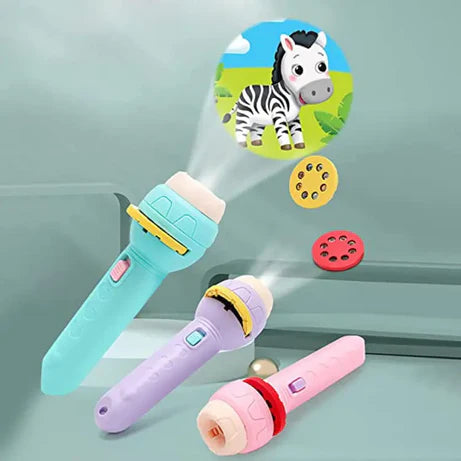 Mini Projector Torch Toy with 3 Slides & 24 Patterns for Kids