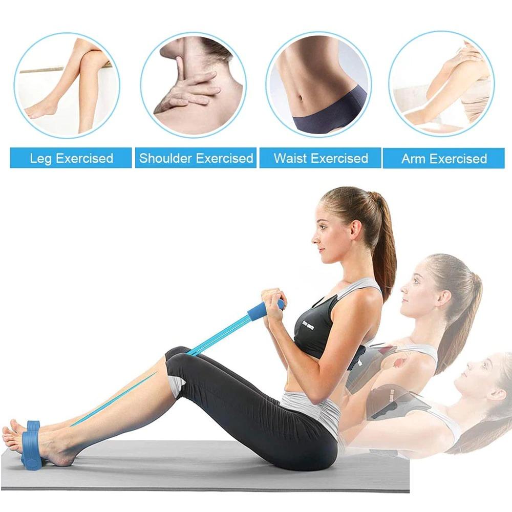 Heavy Duty 4 Tube Tummy Trimmer Pedal Puller Fitness Resistance Band