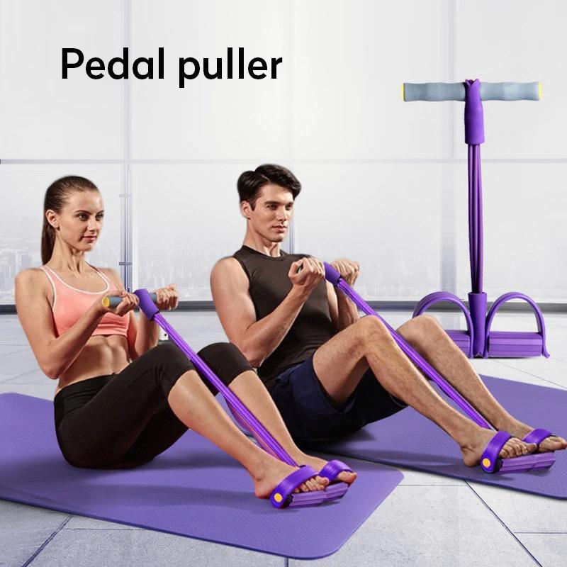 Heavy Duty 4 Tube Tummy Trimmer Pedal Puller Fitness Resistance Band