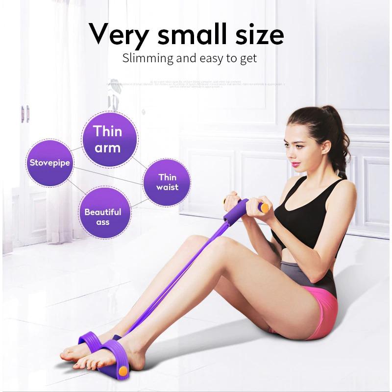 Heavy Duty 4 Tube Tummy Trimmer Pedal Puller Fitness Resistance Band