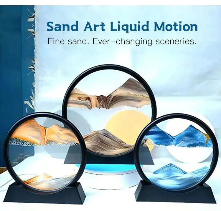 WEPRO™ 3D MOVING SAND ART PICTURE SANDSCAPE IN MOTION DISPLAY FLOWING SAND FRAME FOR DECORR