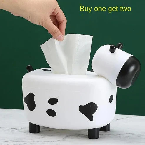 Cute cow tissue box with toothpick holder – photo 2