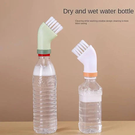 (Pack of 2) Multi-use Wet & Dry Cleaning Brush Can Be Connected to Mineral Water Bottle for Home and Office Use