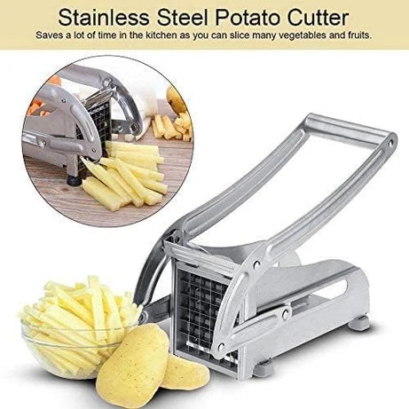 Stainless Steel French Fry Cutter & Vegetable Slicer for Kitchen