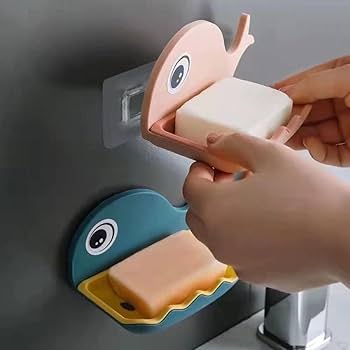 Pack of 2 Fish Shape Wall Mounted Soap Holder Dish Stand