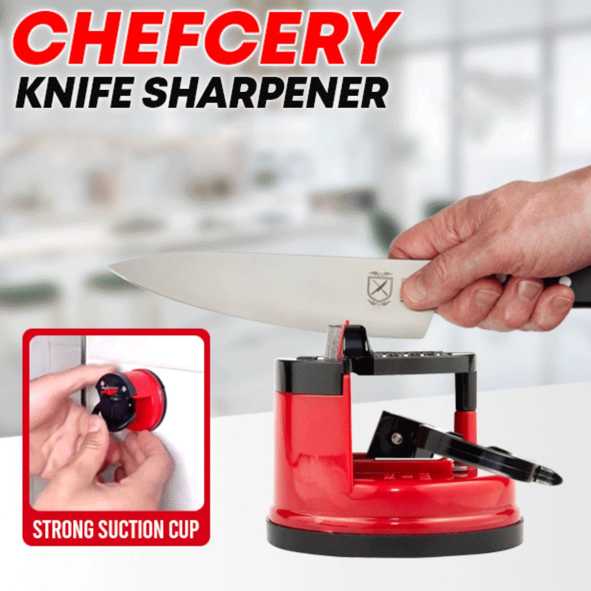 Buy 1 Get 1 Free Mini Knife Sharpener with Suction Cup Base