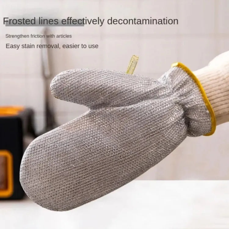 WATERPROOF STEEL WIRE CLEANING GLOVES DISHWASHING DURABLE THICKENED WASHING GLOVE INSULATION KITCHEN GLOVES HOUSEHOLD