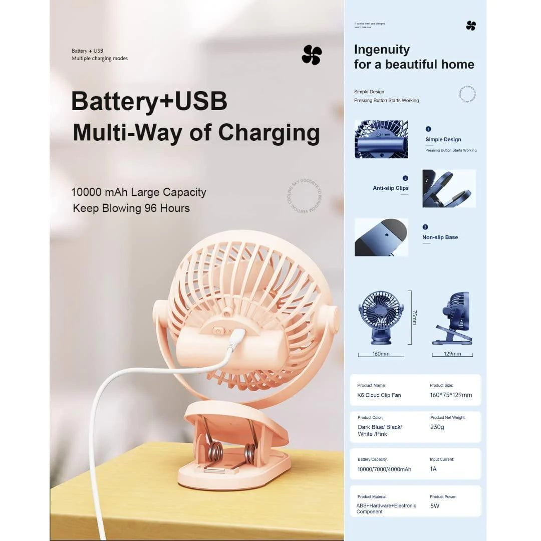 PORTABLE RECHARGEABLE FAN