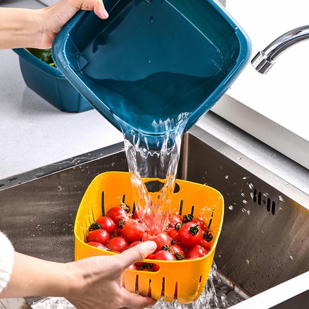 Buy 1 Get 2 Free 2-in-1 Fruit & Vegetable Drain Baskets (3 Pcs)