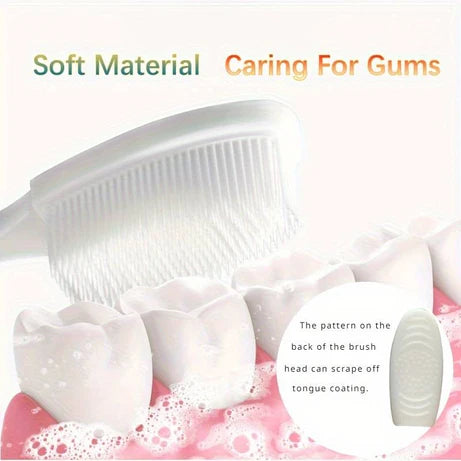 Pack of 3 DR WARM Nano Charcoal Soft Bristle Toothbrushes for Adults
