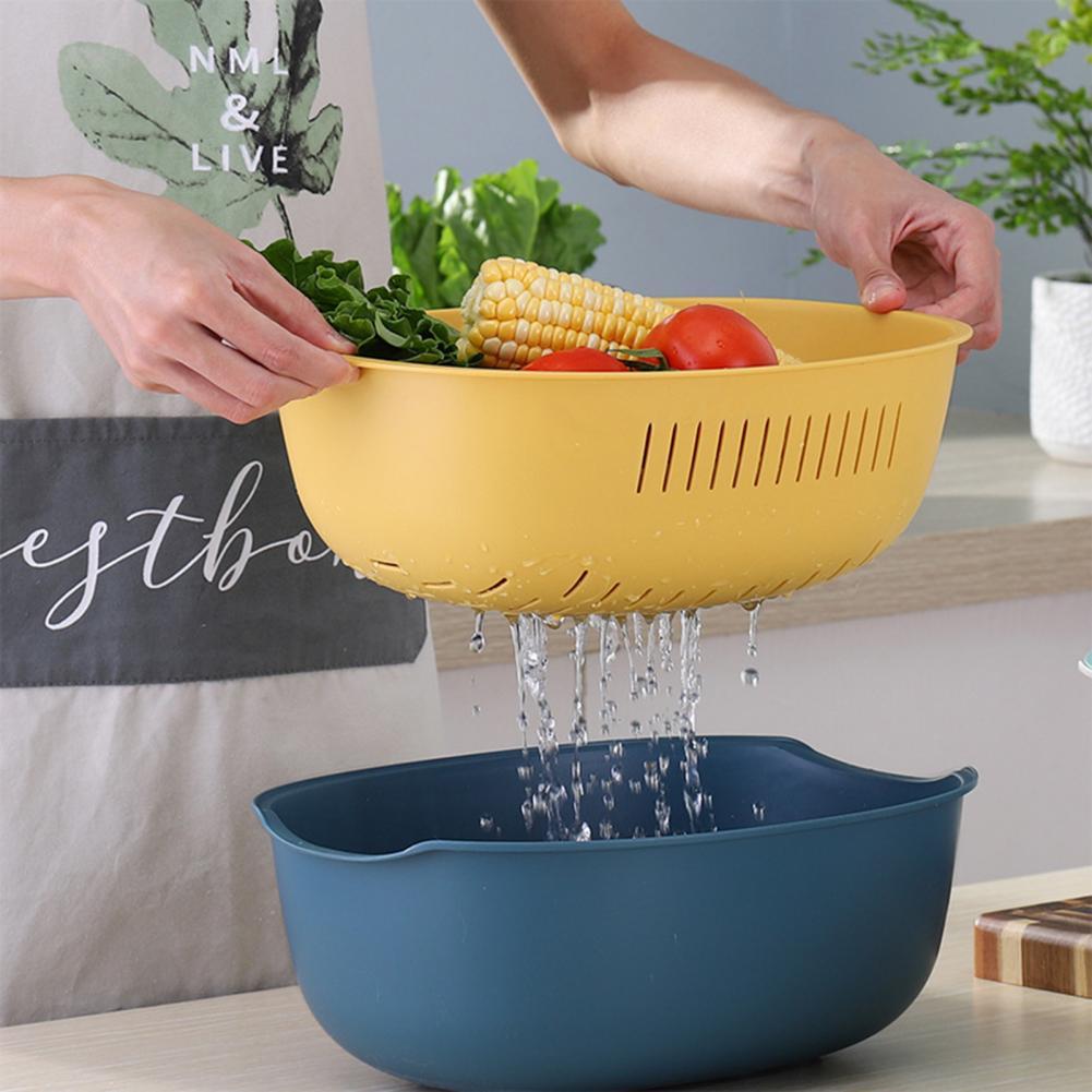 Buy 1 Get 2 Free 2-in-1 Fruit & Vegetable Drain Baskets (3 Pcs)