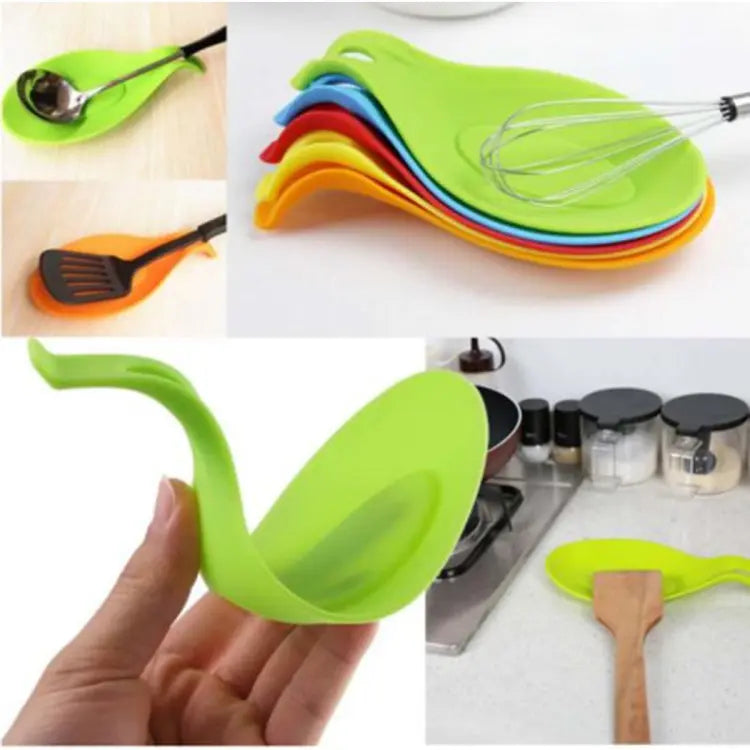 Pack of 5 Silicone Heat Resistant Spoon Rest Utensil Holders