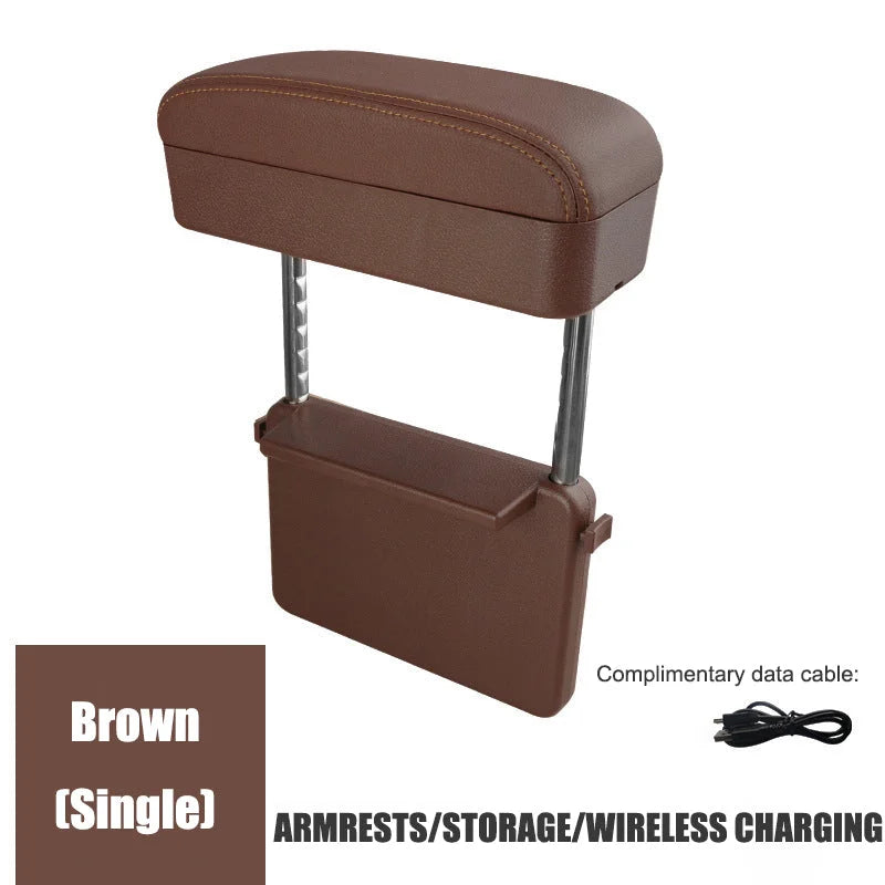 Car Driving Elbow Rest, Armrest Box, Wireless Charging Storage Box, Car Seat Gap Storage Storage Box