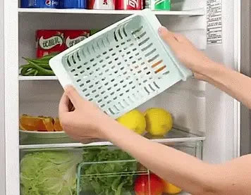 Buy 1 Get 1 Free – Adjustable Stretchable Fridge Storage Basket Racks Pack of 2