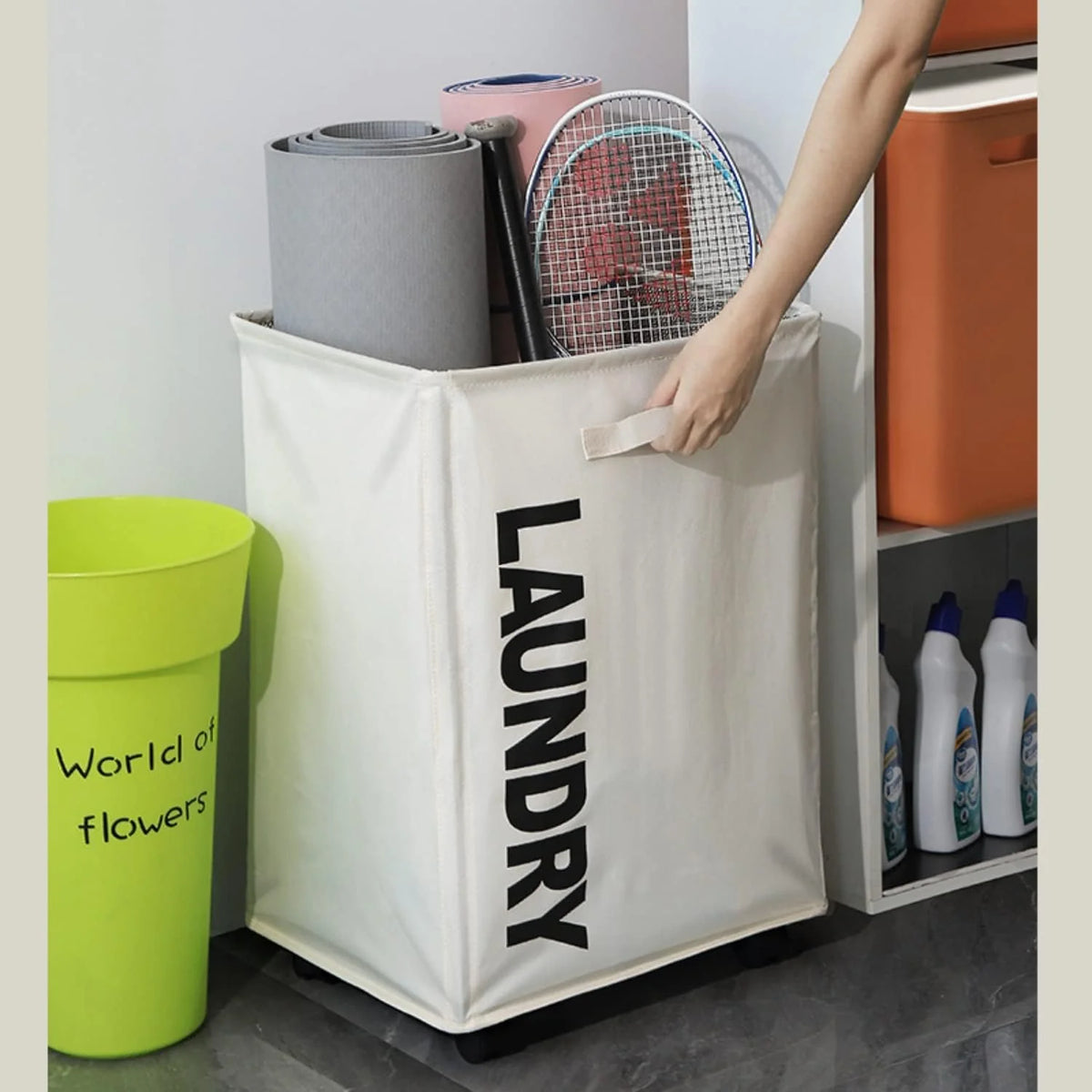 Laundry Basket with Wheels