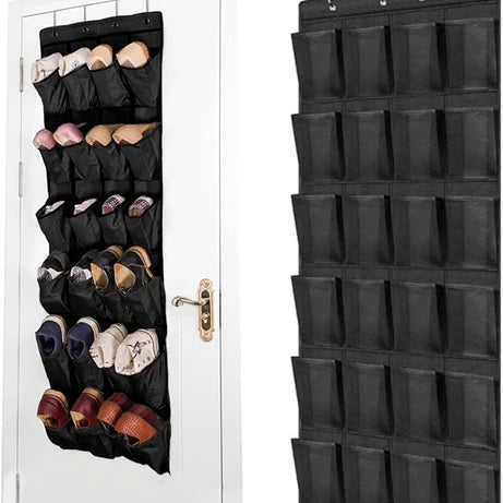 Over the Door Shoe Organizer with 24 Large Mesh Storage Pockets