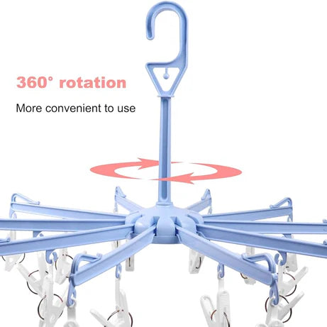 360° Foldable Sock Dryer Hanger for Travel, Towels & Baby Clothes