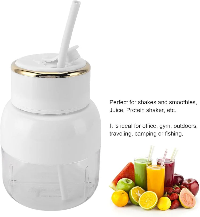 800ml USB Rechargeable Portable Juicer Blender Cup with Straw